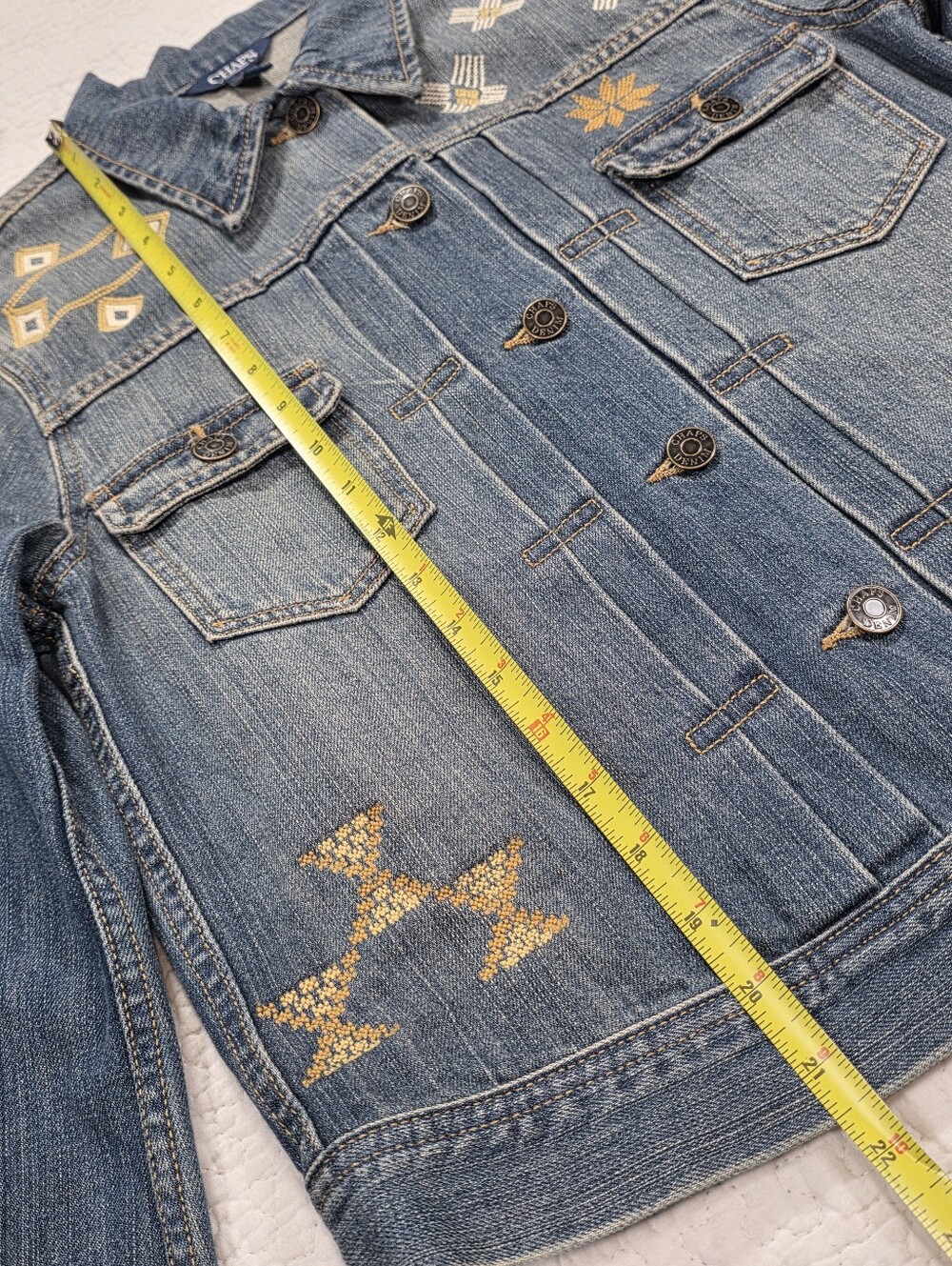 Chaps Embroidered Denim Jacket - Blue - Picture 5 of 13